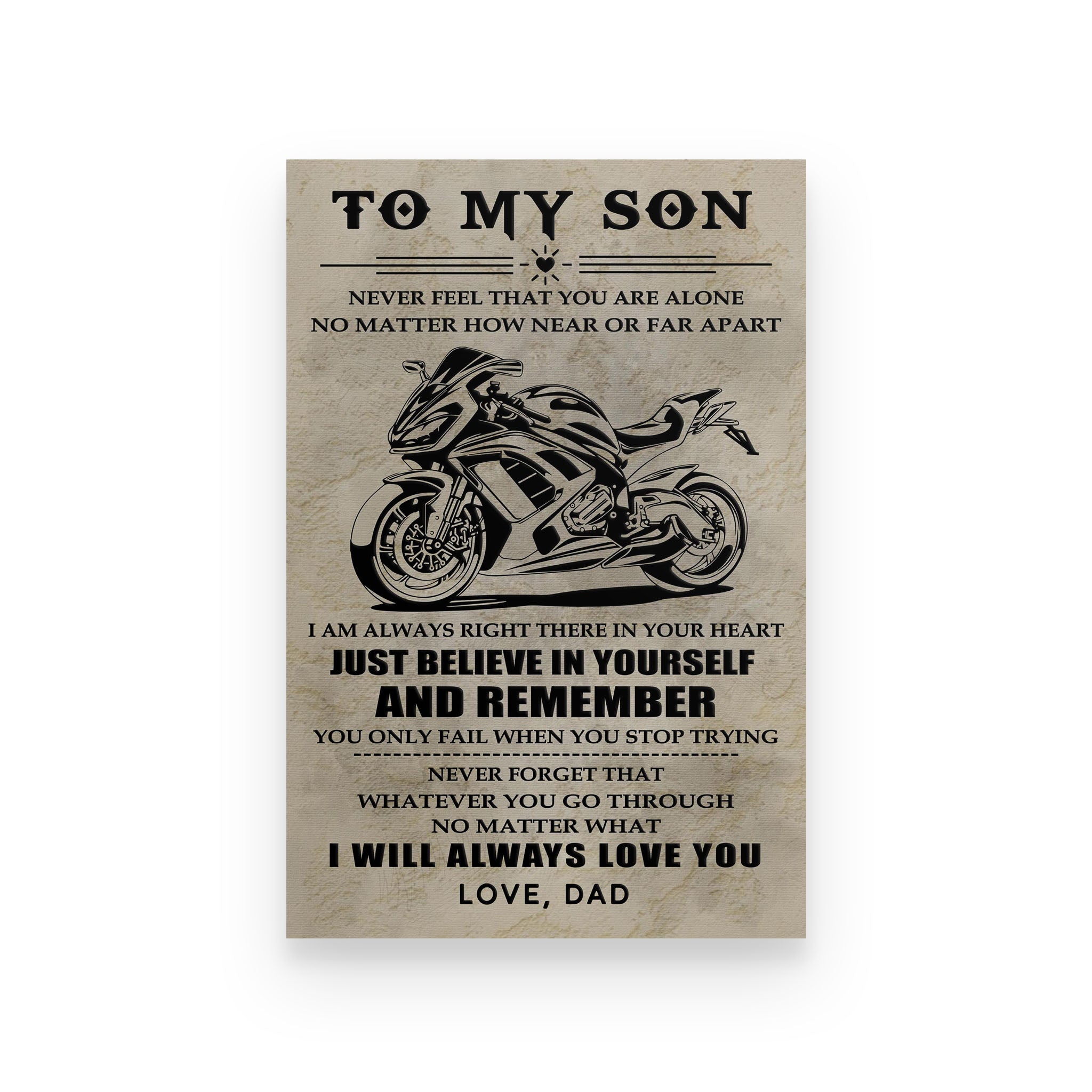 biker poster dad to son i will always love you