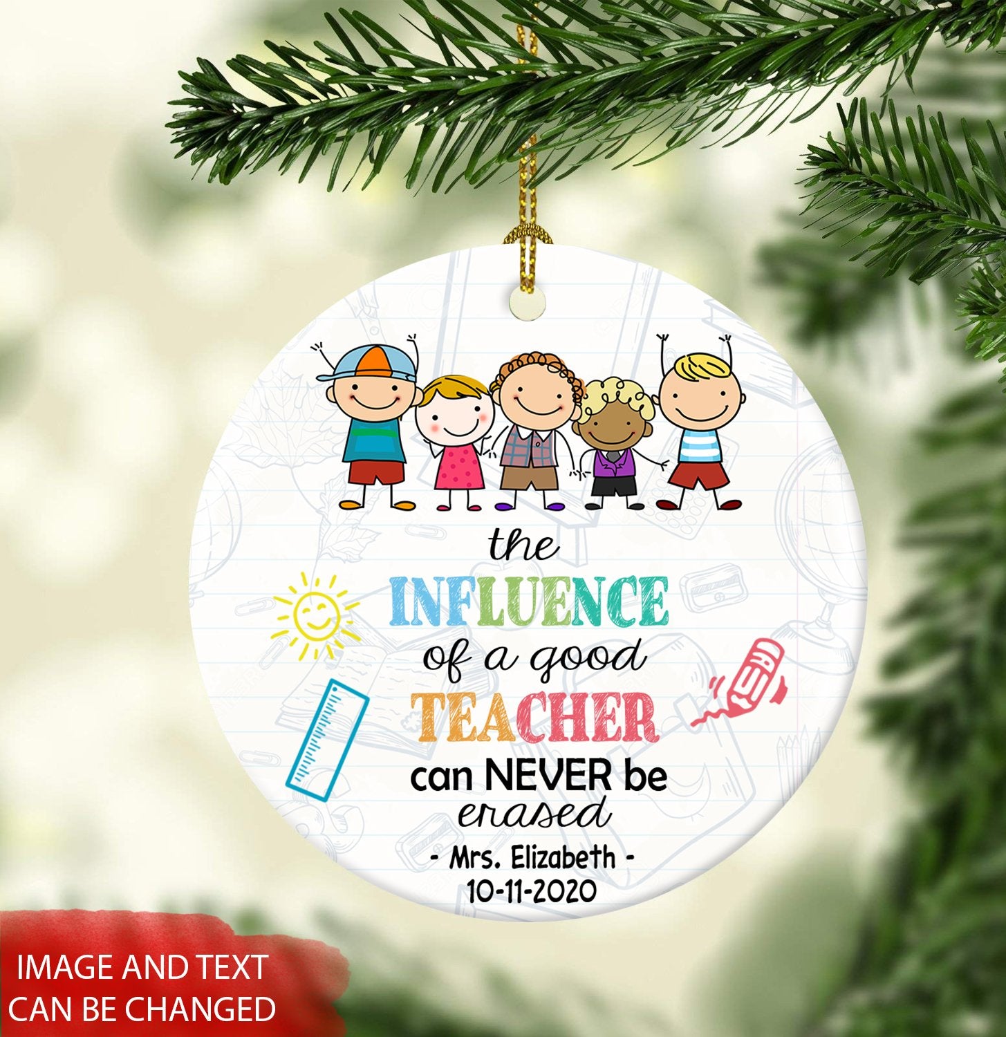 Teacher Christmas Gifts, Customized Teacher Christmas Ornaments