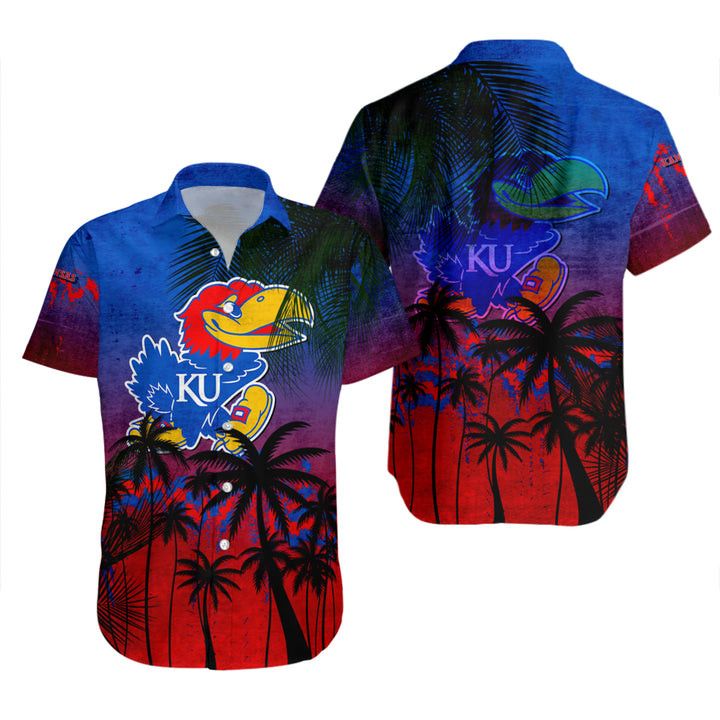 NCCA Kansas Jayhawks Coconut Tree Tropical Hawaiian Shirt