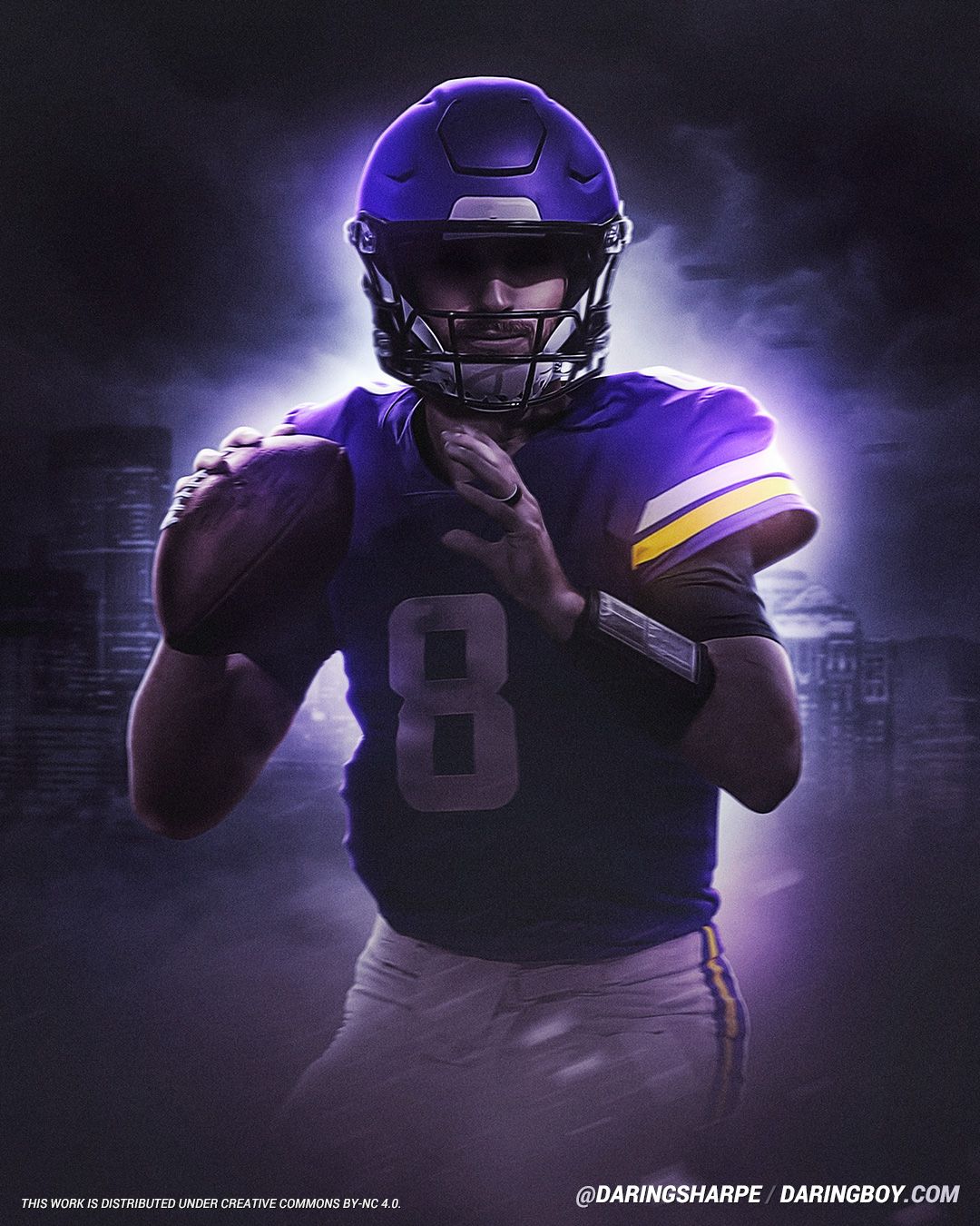 Minnesota Vikings Kirk Cousins #8 Poster For Fans poster canvas