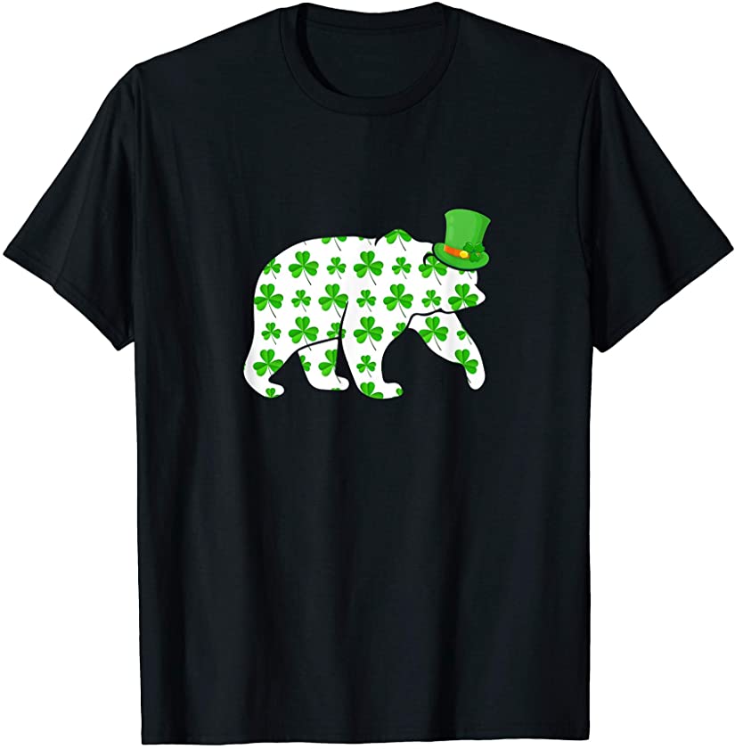 St.Patrick’s Day Bear Shamrock Gift Funny Animals T-Shirt