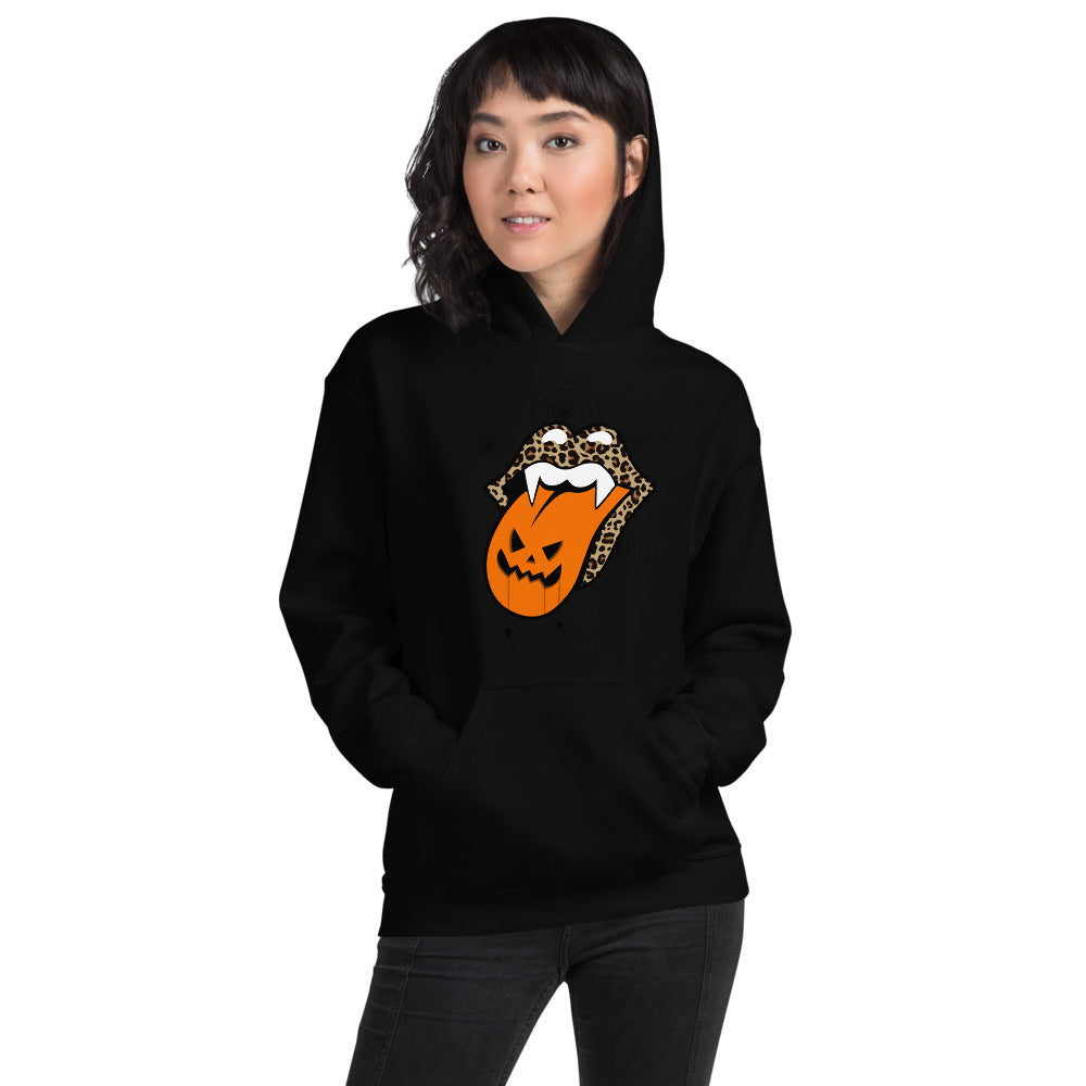 Leopard Lips Pumpkin Halloween, Unisex Hoodie