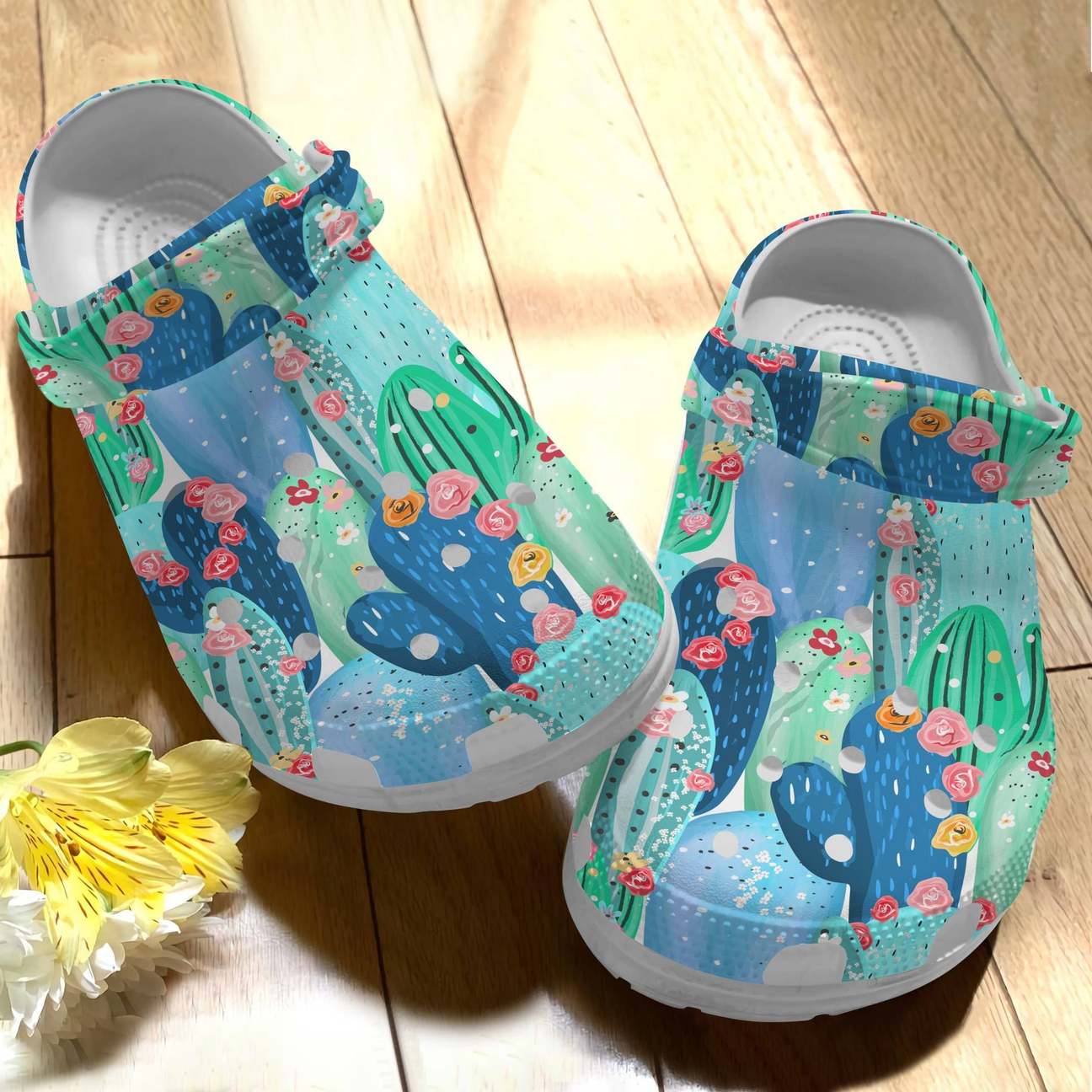 Cactus Personalized Clog, Custom Name, Text Beautiful Cacti, Fashion Style For Women, Men, Kid, Print 3D