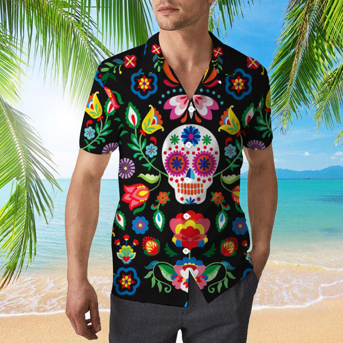 Amazing Sugar Skull Hawaii Shirt For Men And Women Ha29059