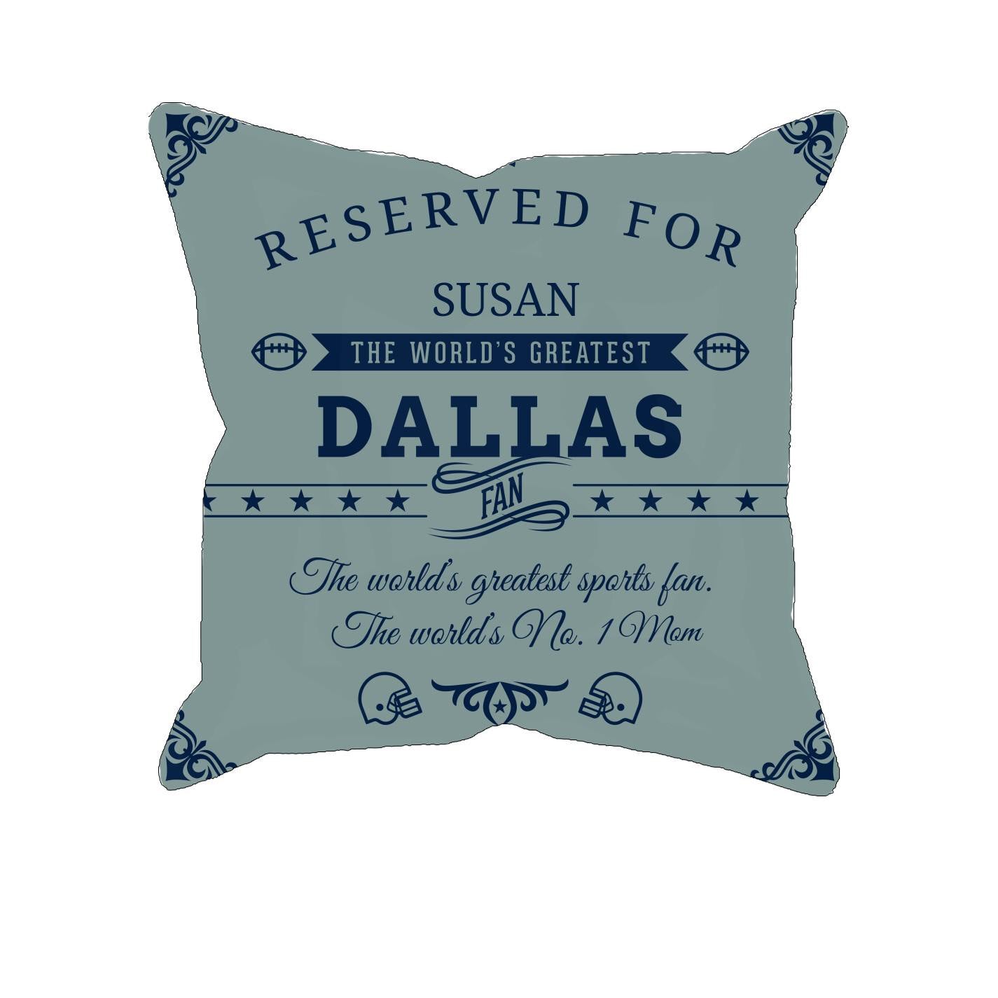 Dallas Football Fan Personalized Pillow Cover