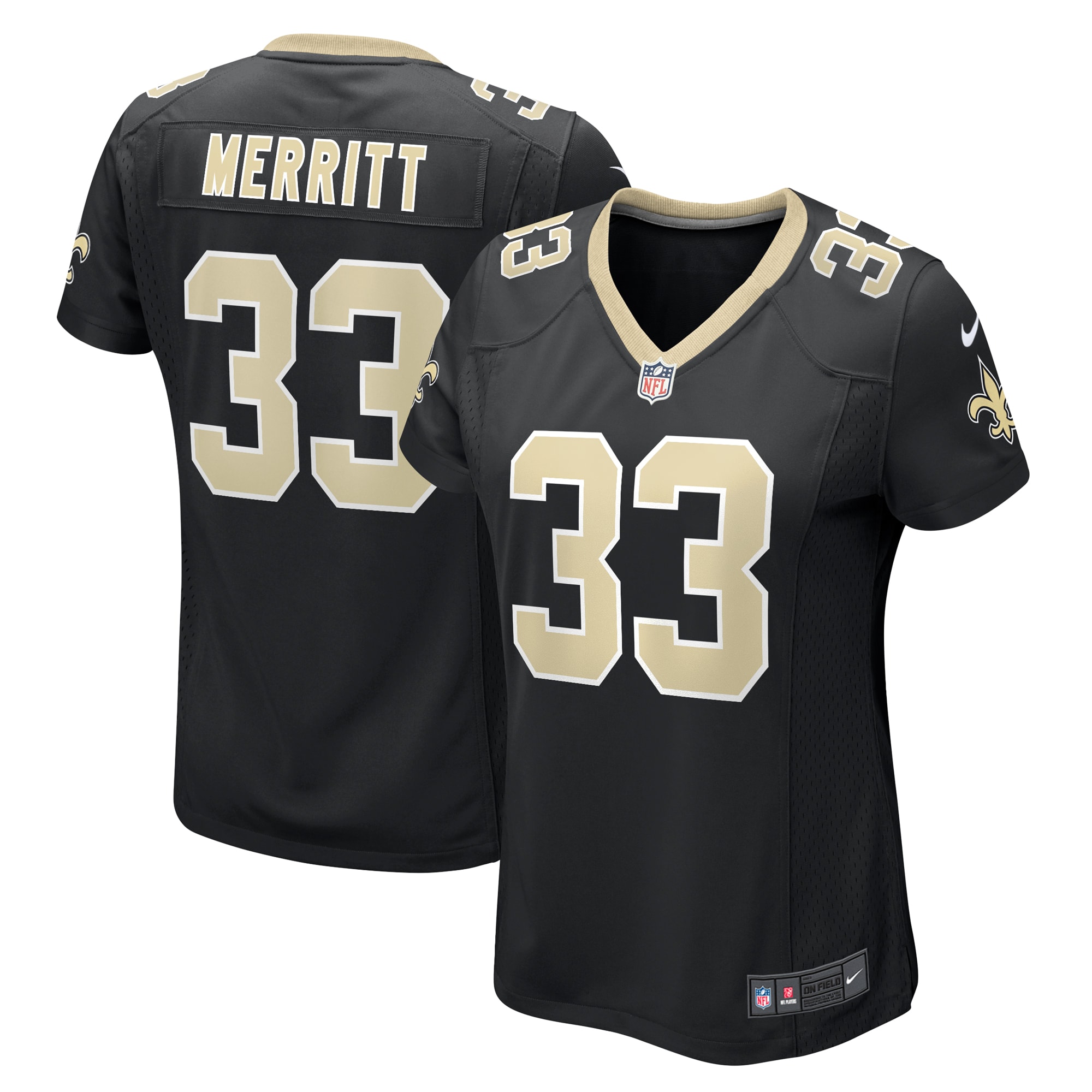 Women’s New Orleans Saints Kirk Merritt  Black Team Game Jersey