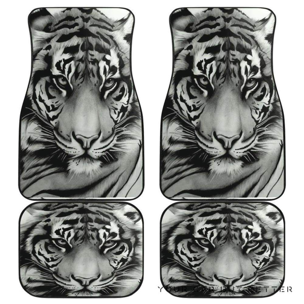 White Tiger Car Mats Personalized Car Seat Floor Mat Custom Print V10818