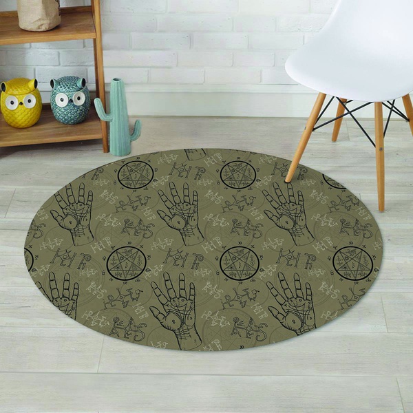 Chiromancy Gothic Witch Round Rug