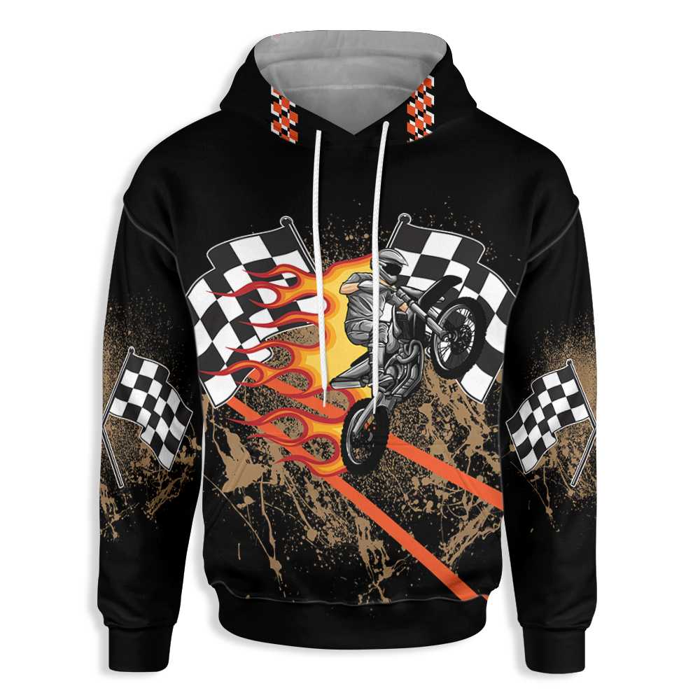 A Little Dirt Never Hurt All Over Print Hoodie, Dirt Bike Racing Motorcycle Hoodie For Men & Women