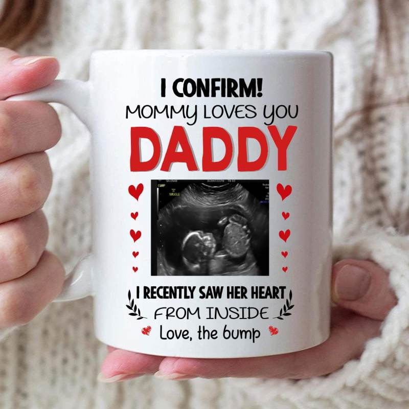 Personalized Mommy Loves You From The Bump Ultrasound Mug – Father’S Day Gift For New Dad