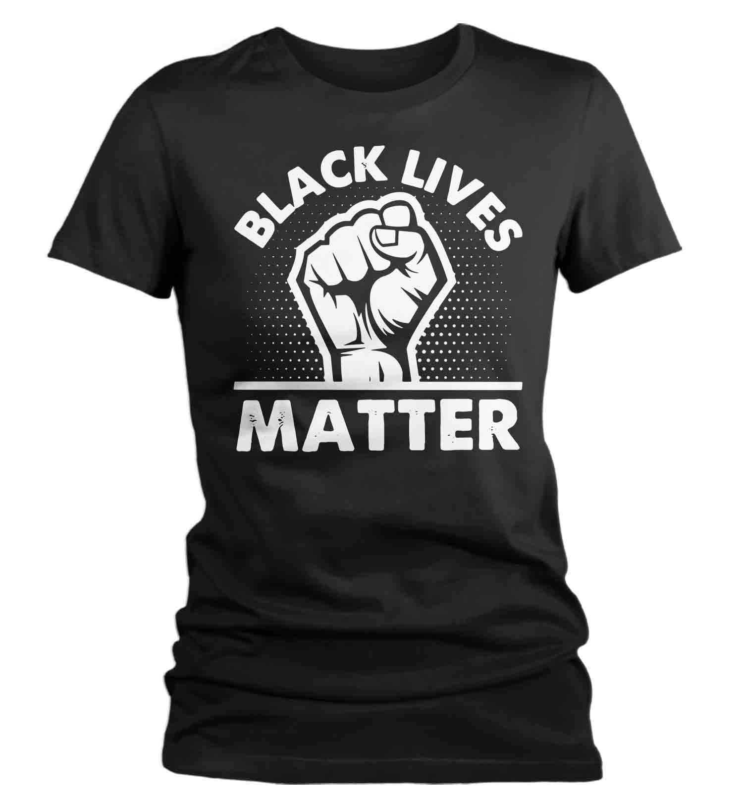 Women’S Black Lives Matter Shirt Blm T Shirt Fist Awareness Shirt Human Rights Blm Tshirt Equality Equal Ladies V-Neck