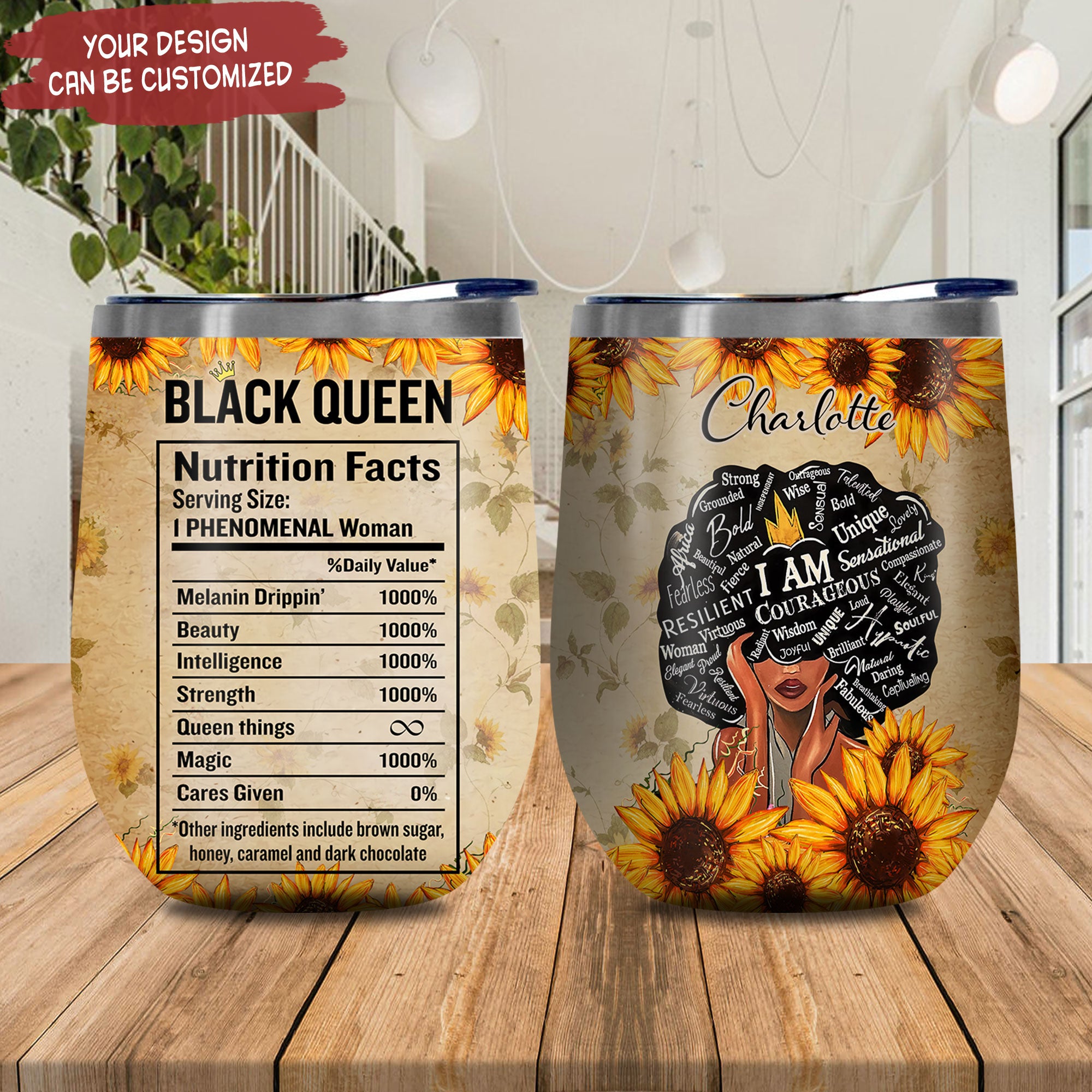 Personalized Black Queen Nnr3011003 Stainless Steel Wine Tumbler – Personalized Wine Tumbler