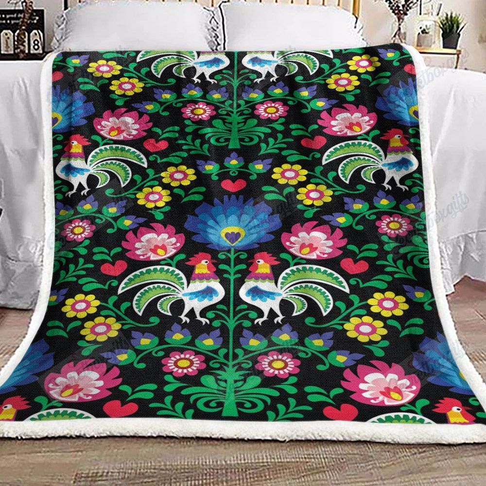 Rooster And Flower Xa1902103Cl Fleece Blanket