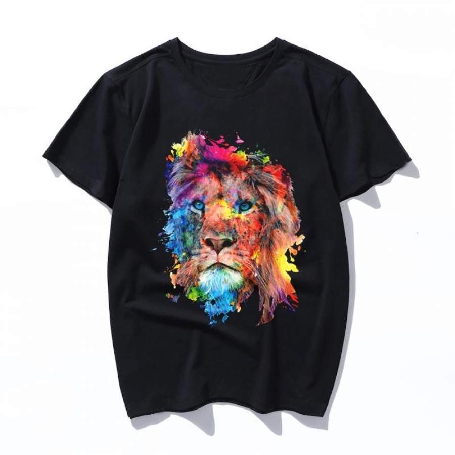 lion New Harajuku Aesthetics Tshirt Sexy Print Short Sleeve Tops Tees Summer Fashion kawaii Casual women men T-Shirt