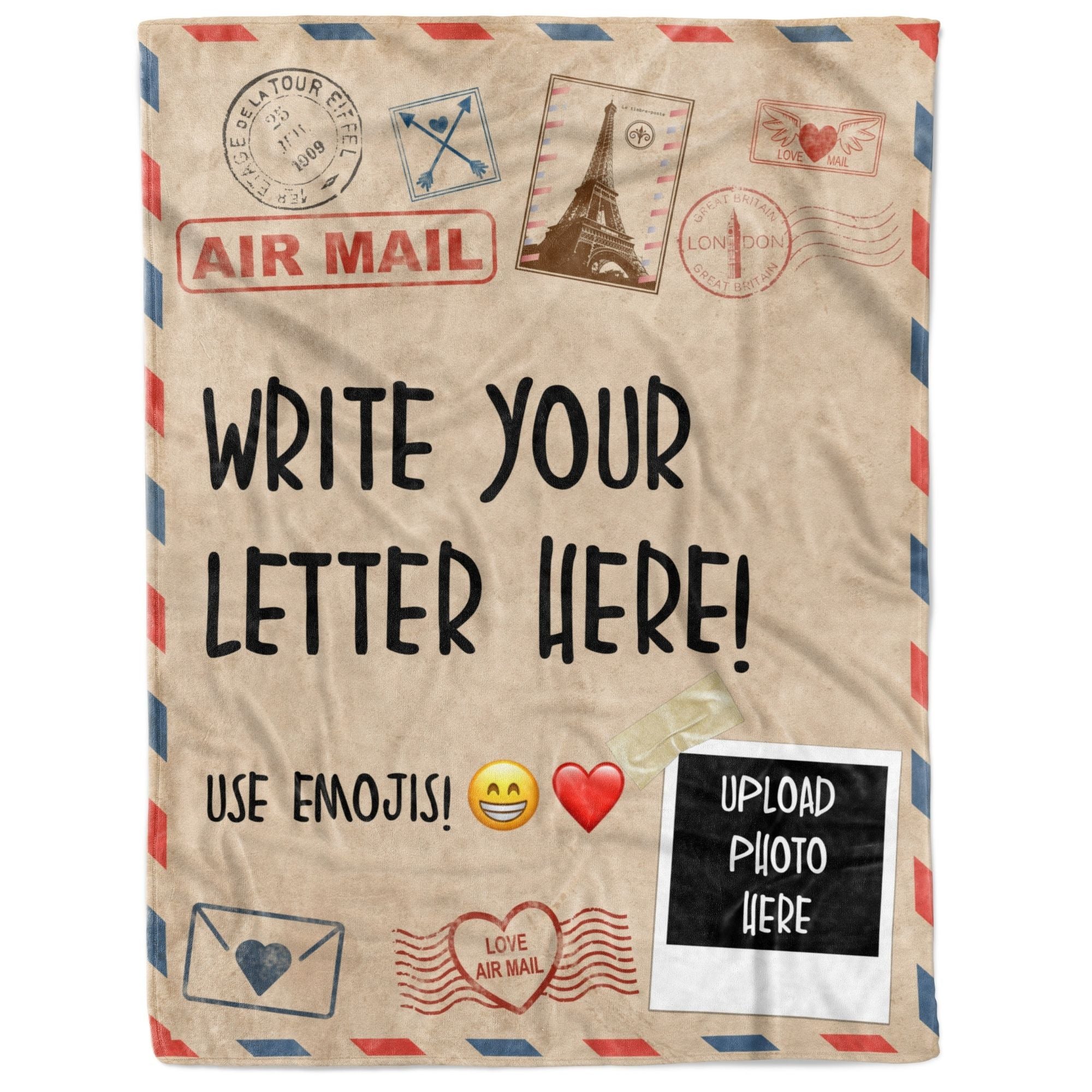 Customized Love Letter And Picture Blanket Gift