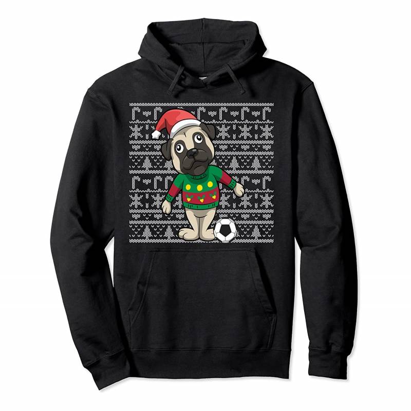 Ugly Christmas Pug Soccer Gift Pullover Hoodie, T-Shirt, Sweatshirt