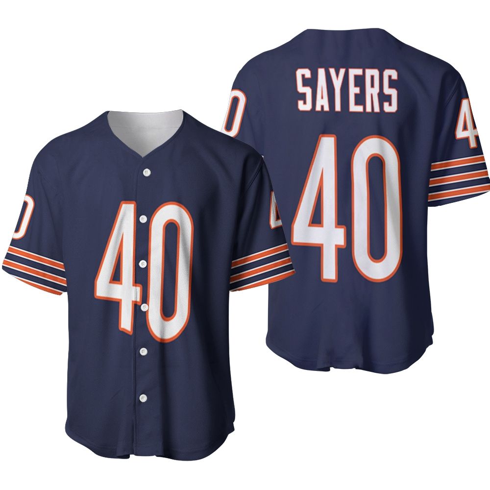 Chicago Bears Gale Sayers #40 NFL American Football Legacy Vintage Navy 3D Designed Allover Gift For Bears Fans Baseball Jersey