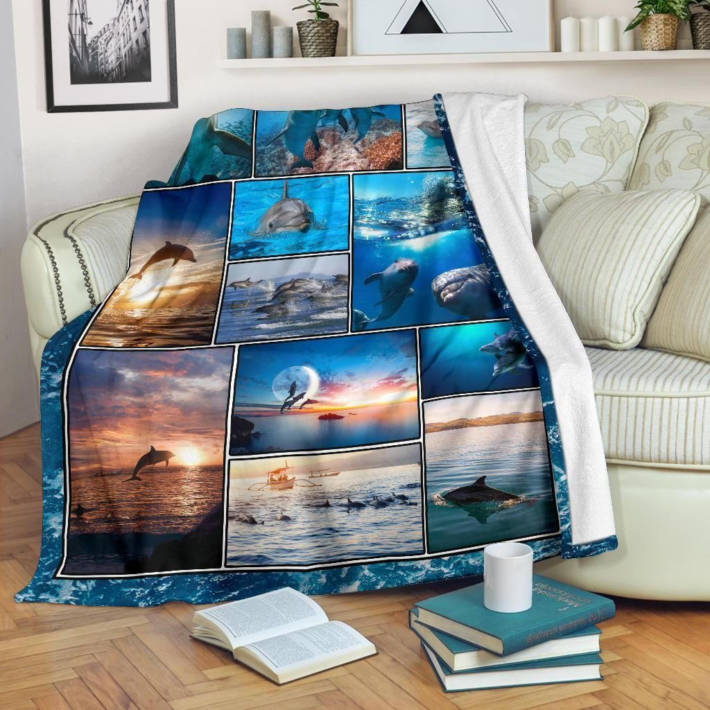 Dolphin Sherpa Fleece Blanket Yk