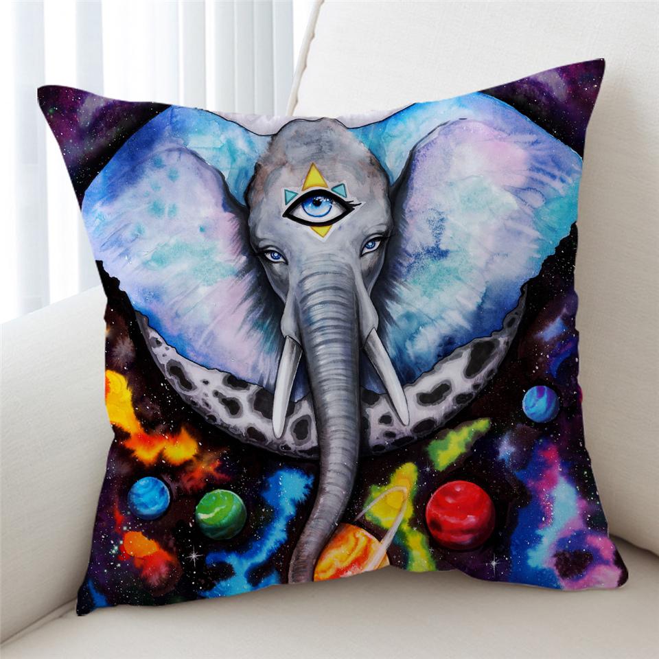 3D Extraterrestrial Elephant Cushion Cover