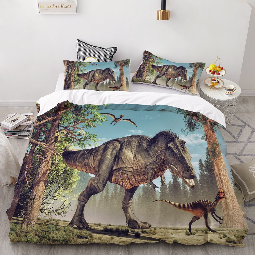 3D Hd Printing Bedding Set King/Queen,Custom Duvet Cover Set,Cartoon Ceratosaurus Dinosaurs Bed Set,Kids Baby Child Bedclothes