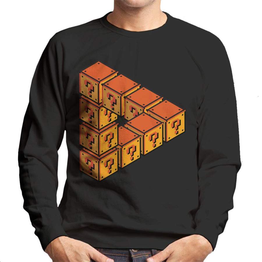 Forever Flatforming Mario Question Blocks Men’s Sweatshirt