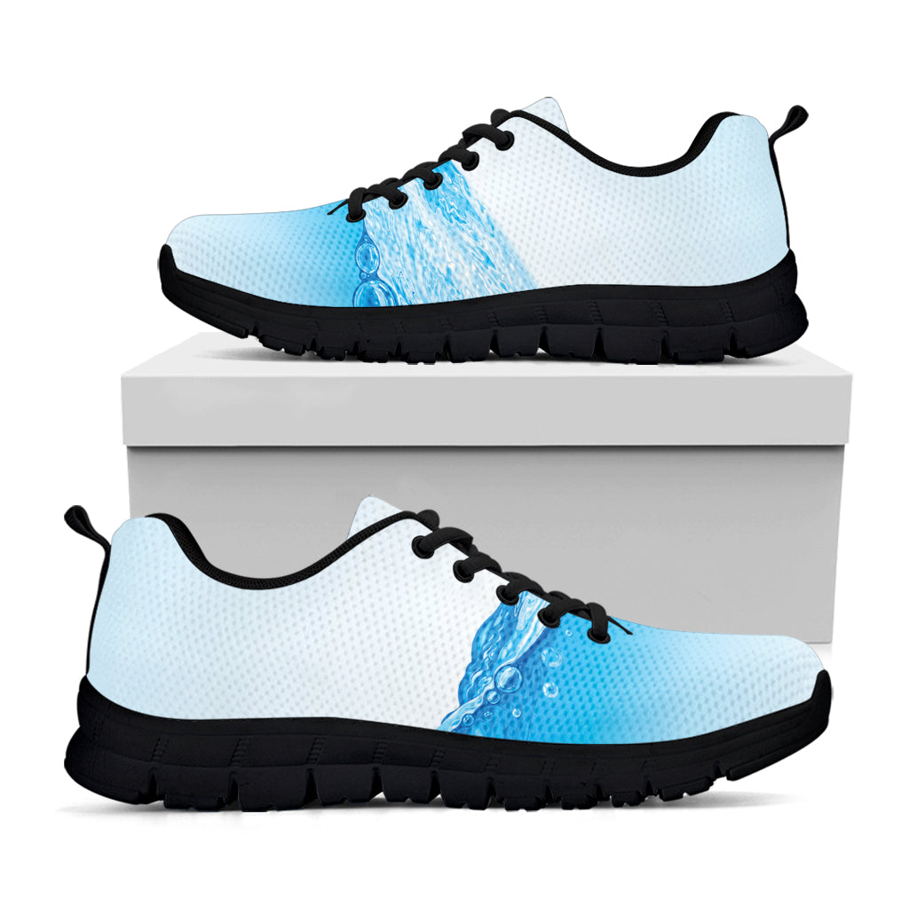 Water Wave Print Black Sneakers