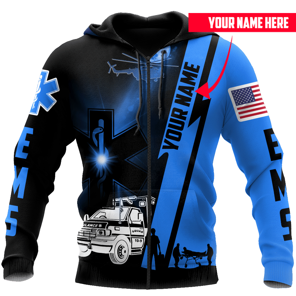 Ems 3D Zip Up Hoodie Shirt For Men And Women