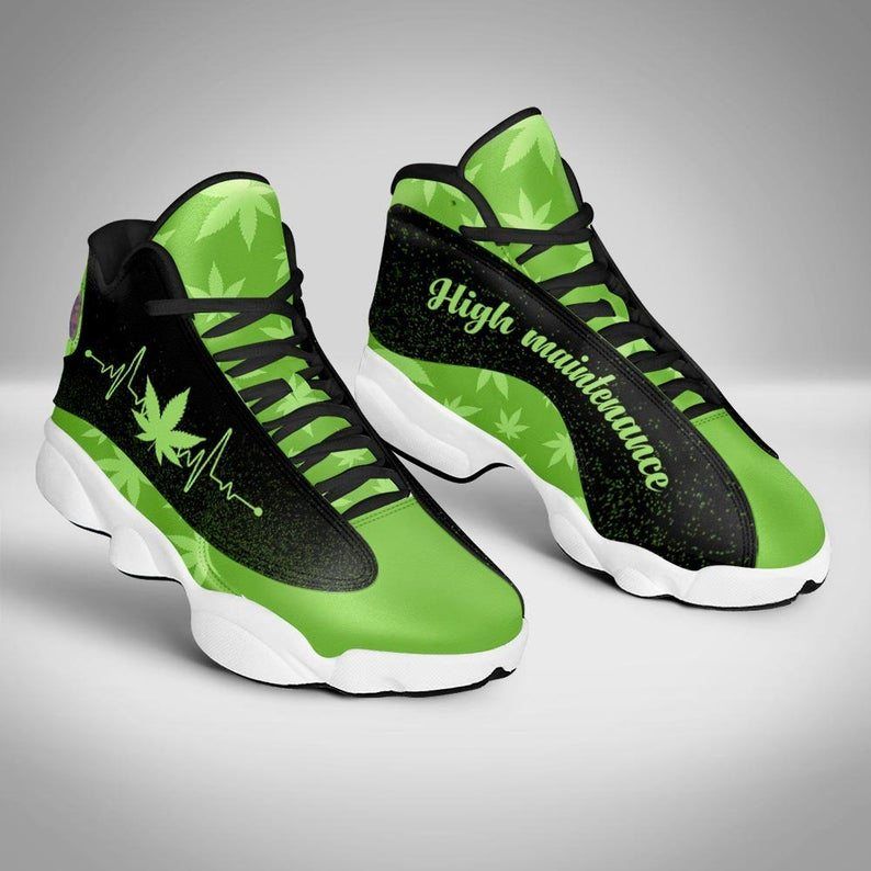 Weed High Maintenance Air JD 13 Sneakers Shoes For Men and Women, Air JD13 Shoes, Basketball Shoes, 420 Shoes, Printed Shoes