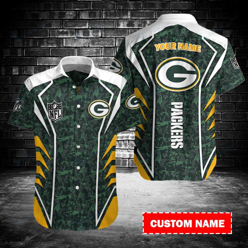 Green Bay Packers Personalized Button Shirt Bb135