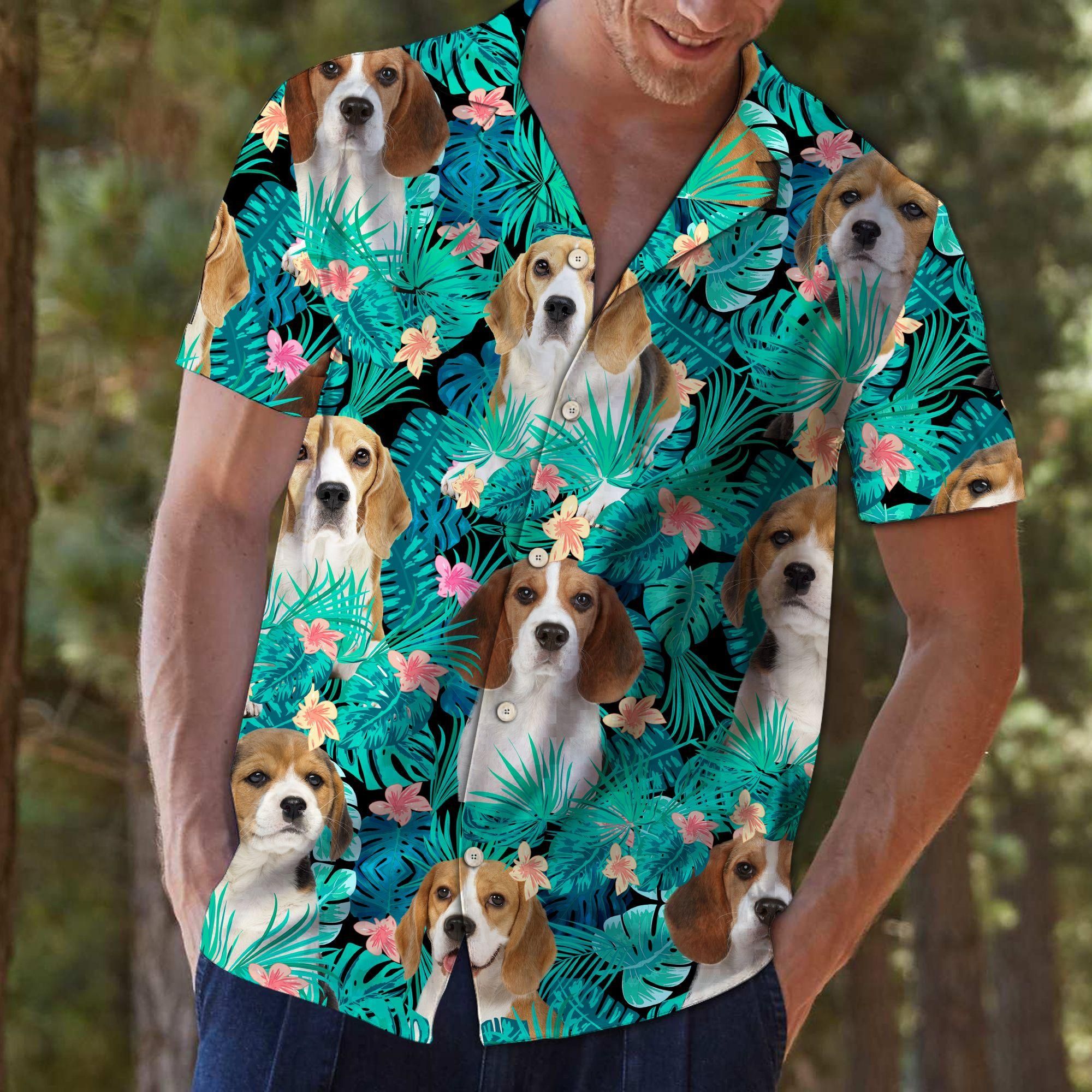 Beagle Tropical Aloha Hawaiian Shirt Colorful Short Sleeve Summer Beach Casual Shirt For Men And Women