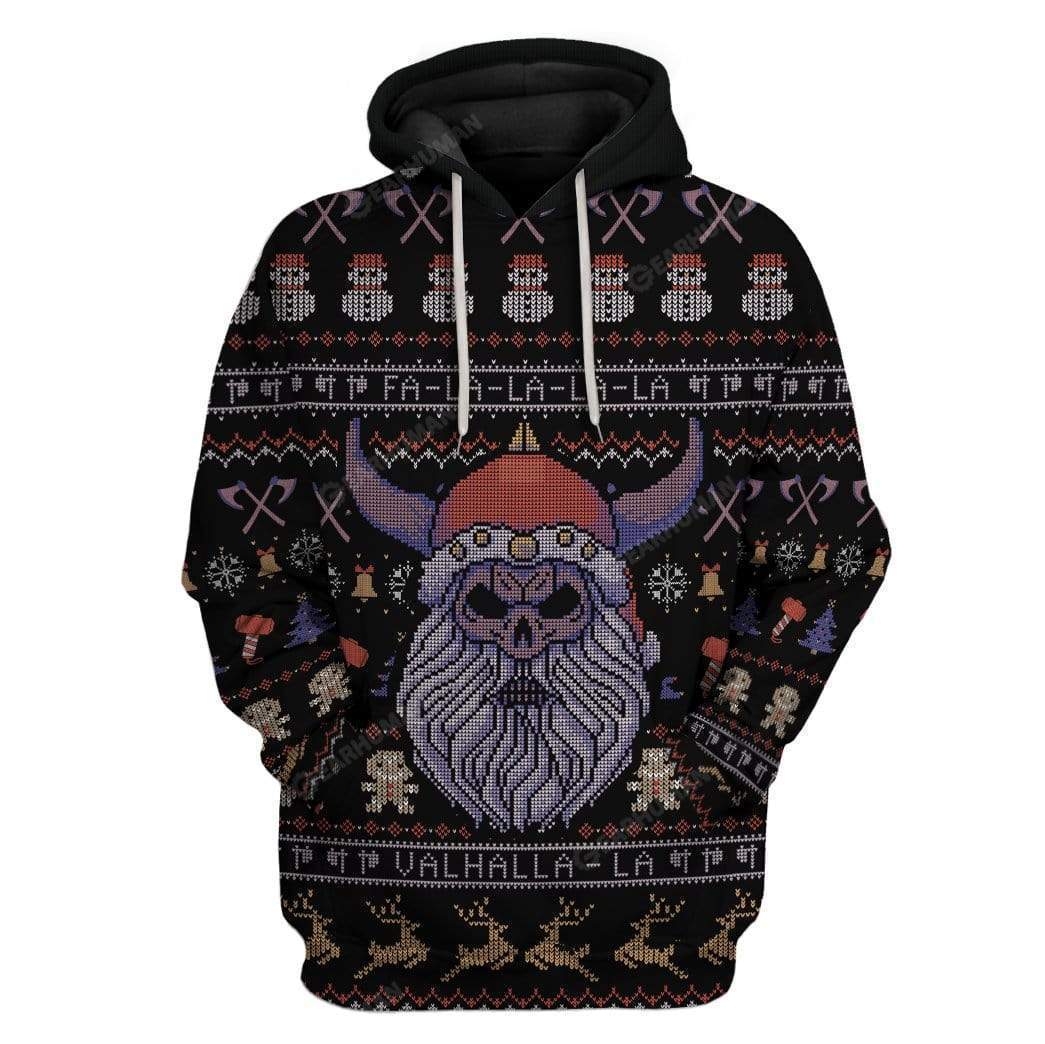 Viking Santa Falala Valhalla Ugly Christmas Printed 3D Hoodie