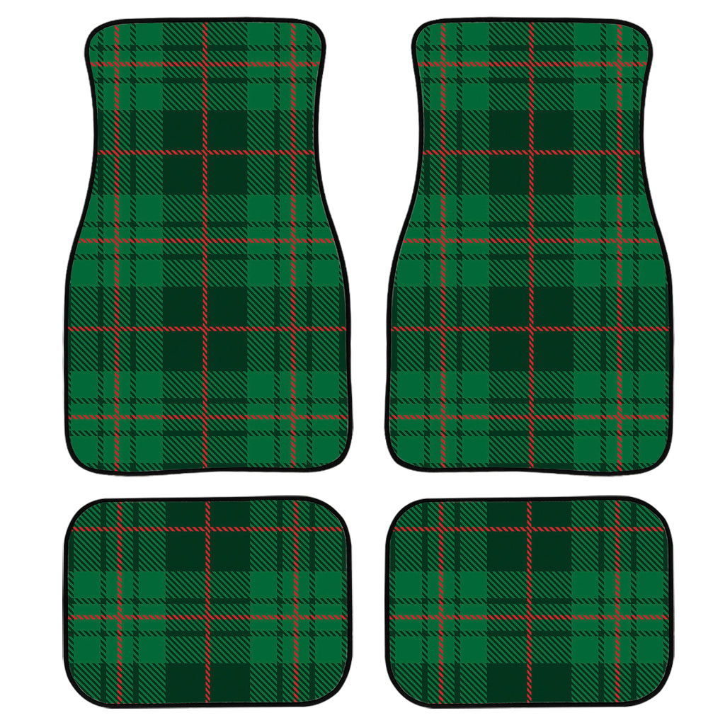 Green And Red Stewart Tartan Print Front And Back Car Floor Mats, Front Car Mat