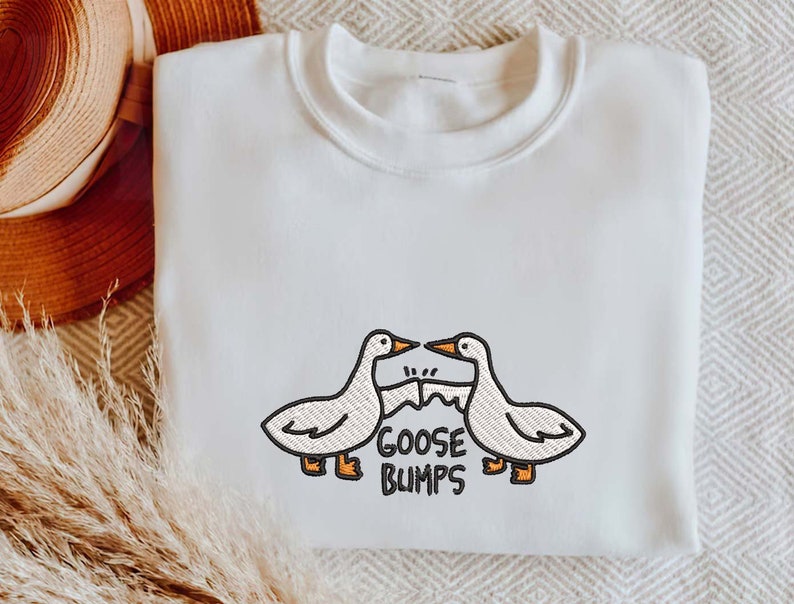 Goose Bumps Halloween Embroidered Sweatshirt Crewneck Sweatshirt All Over Print Sweatshirt For Women Sweatshirt For Men Sws2722