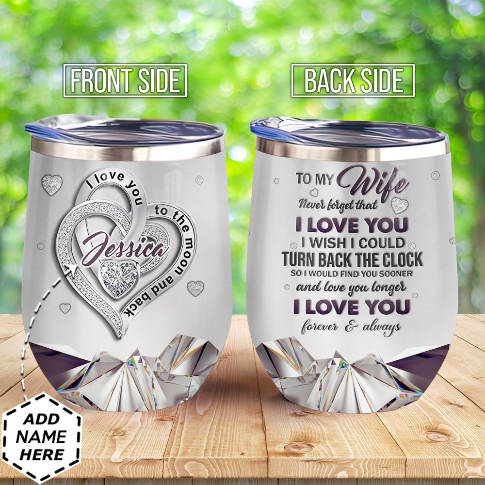Personalized Heart Couple Love You Jewelry Style Agmz0807007Z Wine Tumbler
