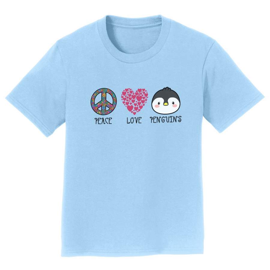 Peace Love Penguins – Kids’ Unisex T-Shirt