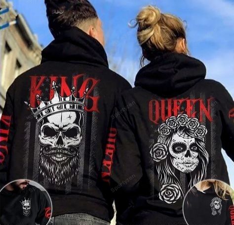 Sugar Skull Couple King And Queen Hoodie 3D