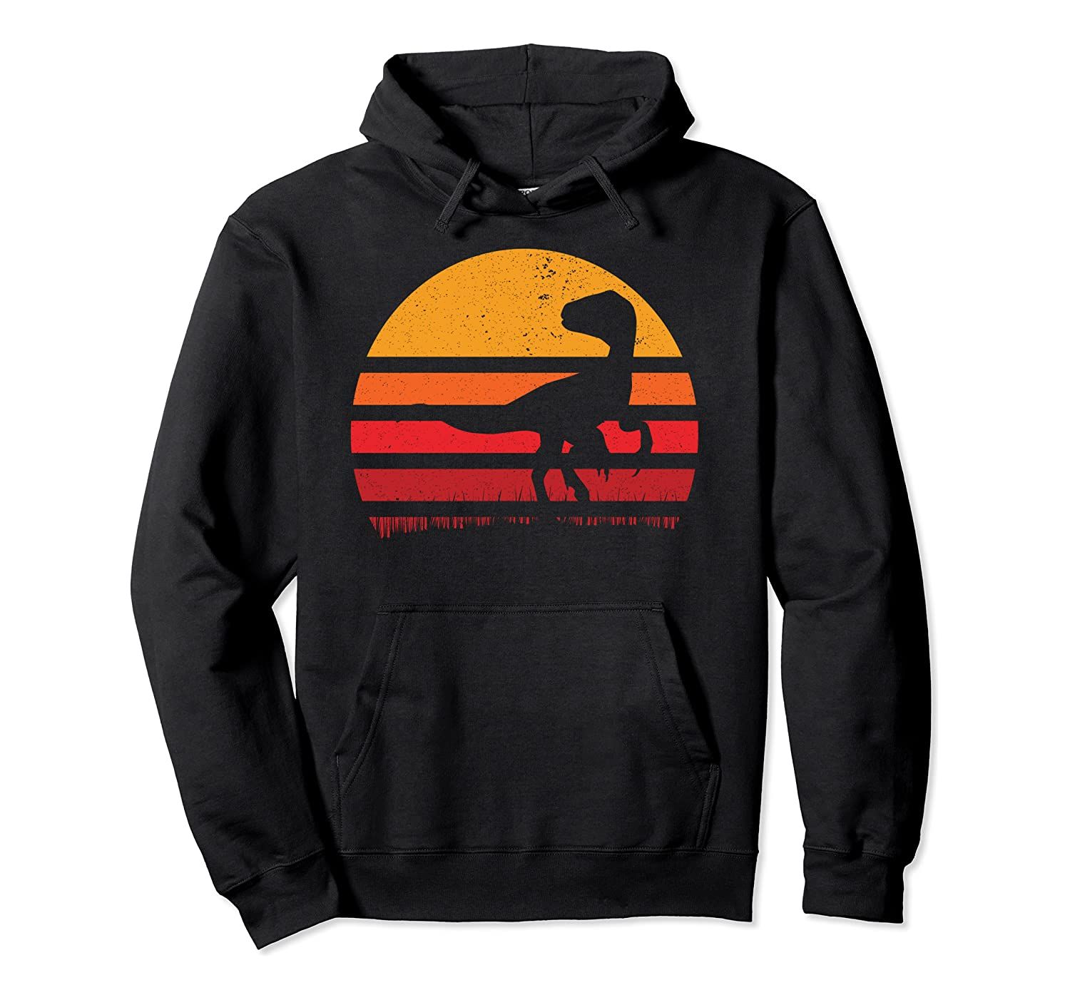 Velociraptor Retro Vintage Sunset Dinosaur Hoodie Pullover Hoodie, T-Shirt, Sweatshirt, Tank Top, Racerback, Dolman