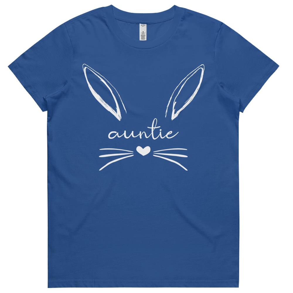 Auntie Cute Bunny T-shirt, Easter Gift For Aunt Womens Tshirts