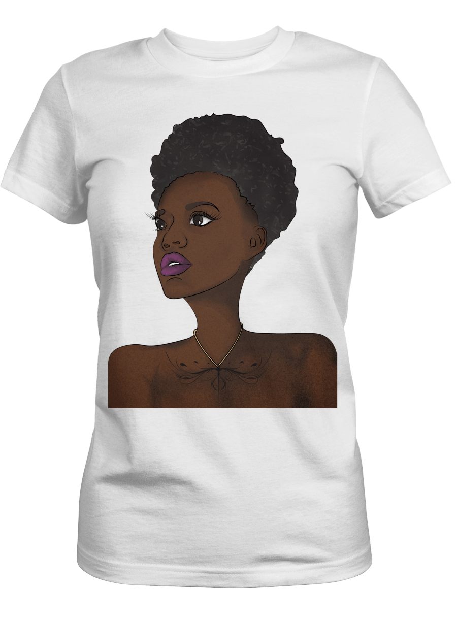 Shirt For Black Girl Shirt Curly Short Hair Women Art Shirt For Black Women