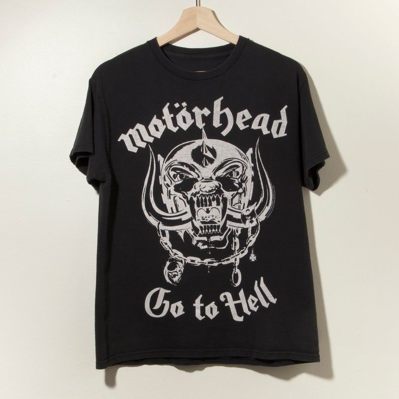 90S Vintage Motorhead Go To Hell T Shirt Rock Heavy Metal Tee Lemmy Music Drugs Beer Party Grunge Gothic Distressed Tour Band Nirvana Clash