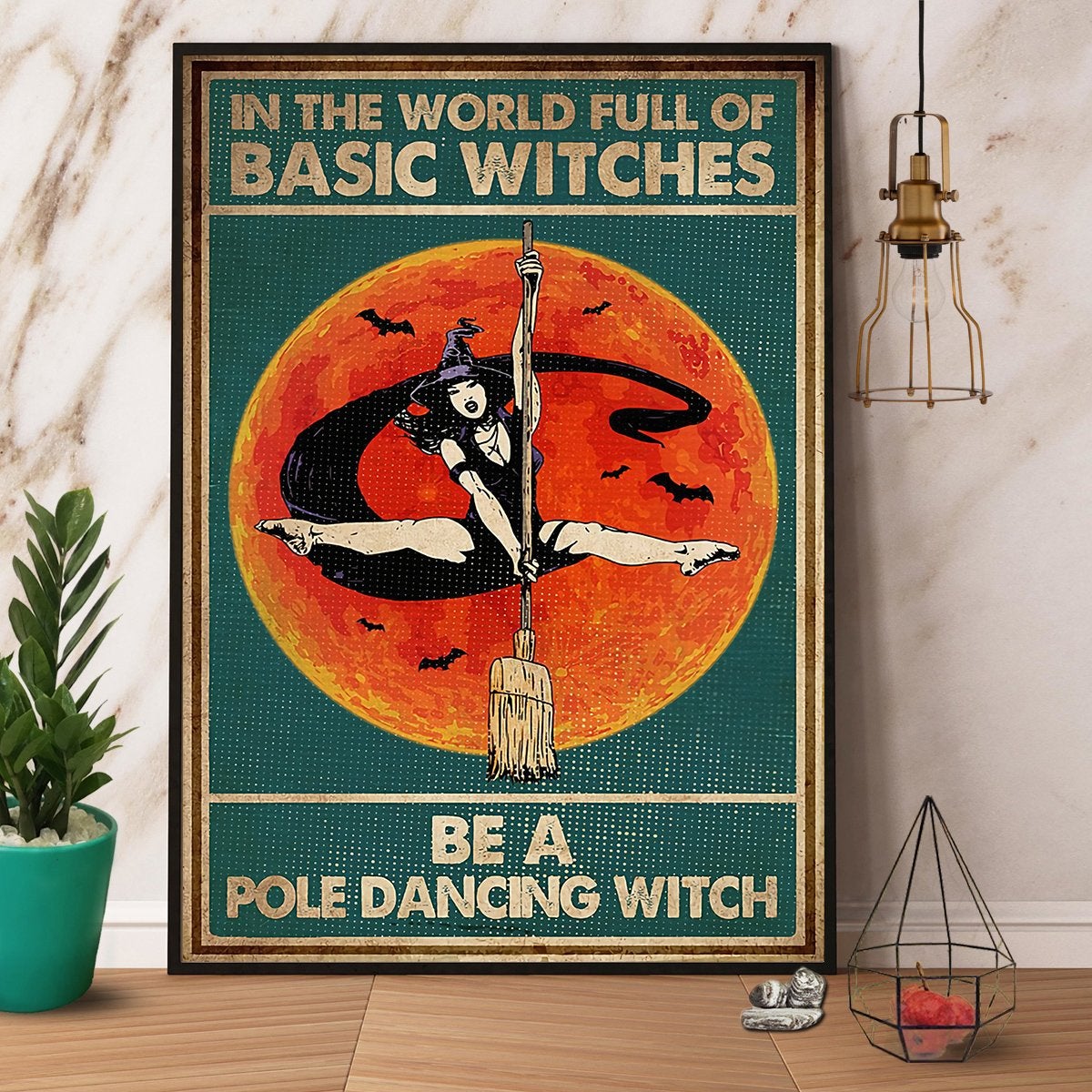 Witch Be A Pole Dancing Witch Halloween Canvas And Poster, Canvas Prints, My Poster Wall, Canvas Wall Art, Wall Decor Visual Art, Halloween Gift, Happy Halloween