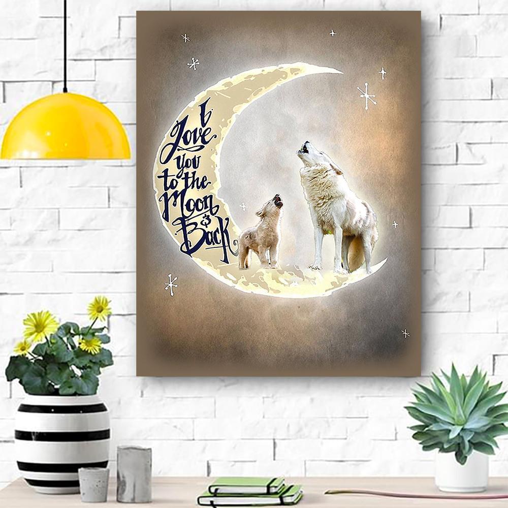 To My Daughter Wolf Canvas Room Home Decor Print Matte Canvas – Gift For Daughter – Home Room Wall Decor Matte Canvas – Mostsuit