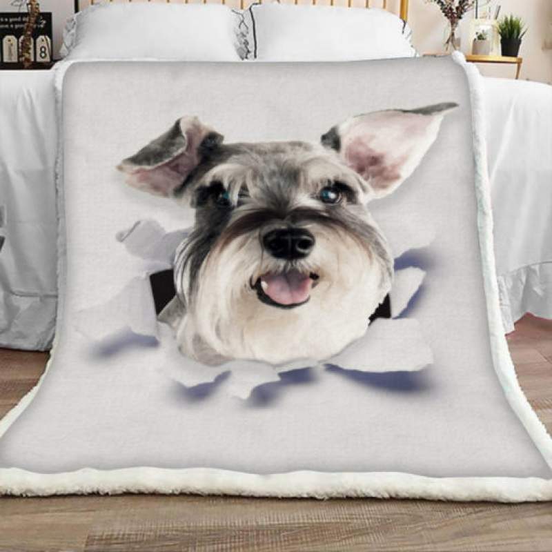 Miniature Schnauzer Dog Sherpa Blanket JR1801 70O51