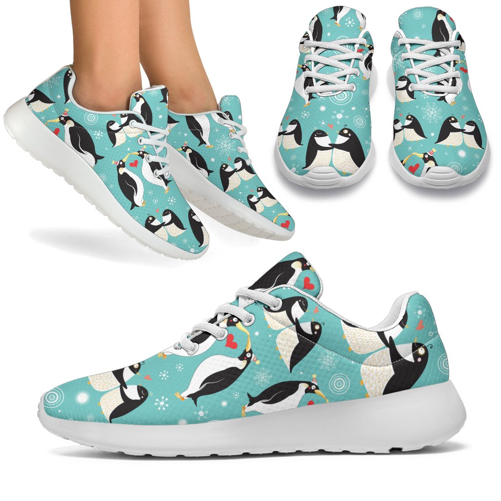 Penguin Love Print Sport Sneakers White