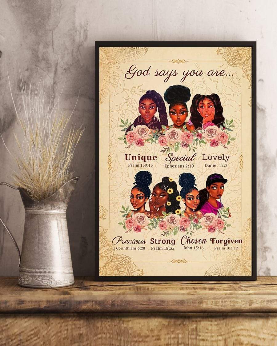 Black Queen God Say You Are Unique, Special… Canvas Prints Poster Print, Wall Art Canvas, Poster Canvas Wall Decor