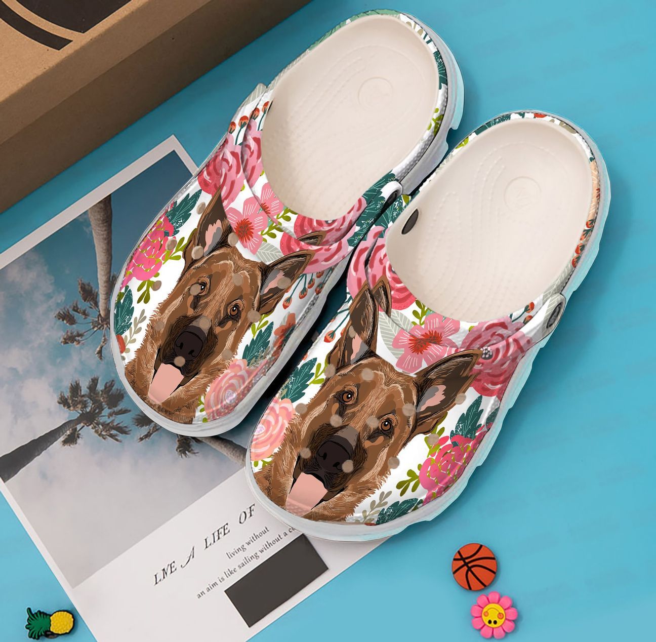 German Shepherd Personalized Clog, Custom Name, Text, Color, Number Fashion Style For Women, Men, Kid, Print 3D Floral German Shepherd