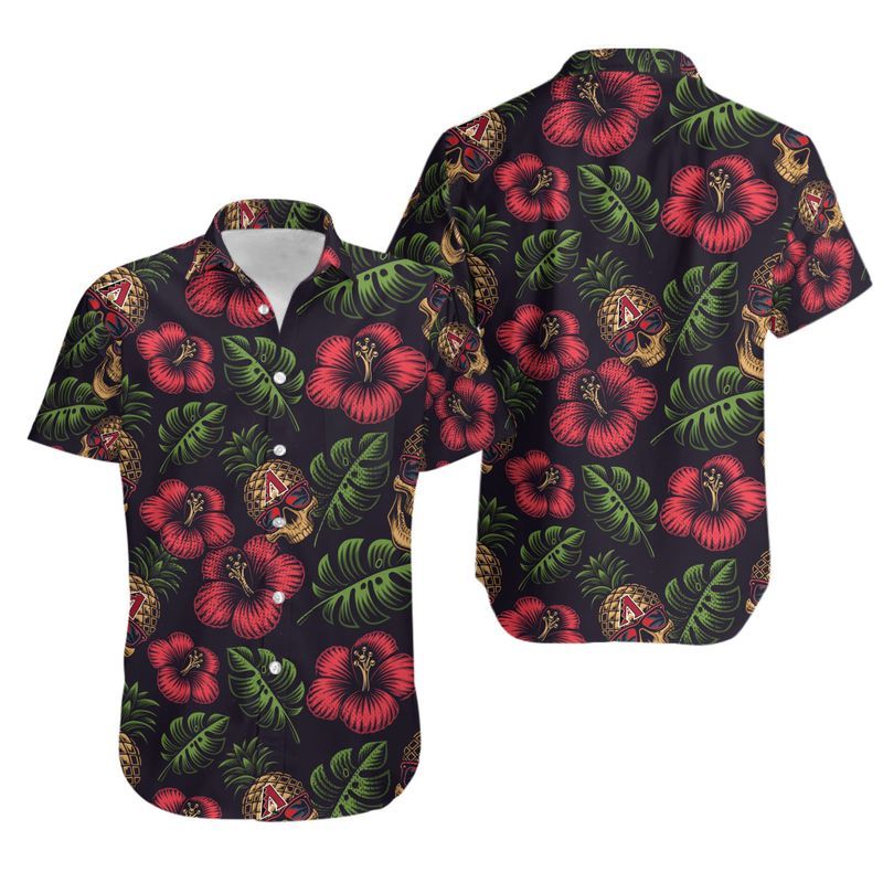 Topsportee Arizona Diamondbacks Pinapple Skull Limited Edition Hawaii Shirt And Shorts Summer Collection Size S-5Xl Nla007633