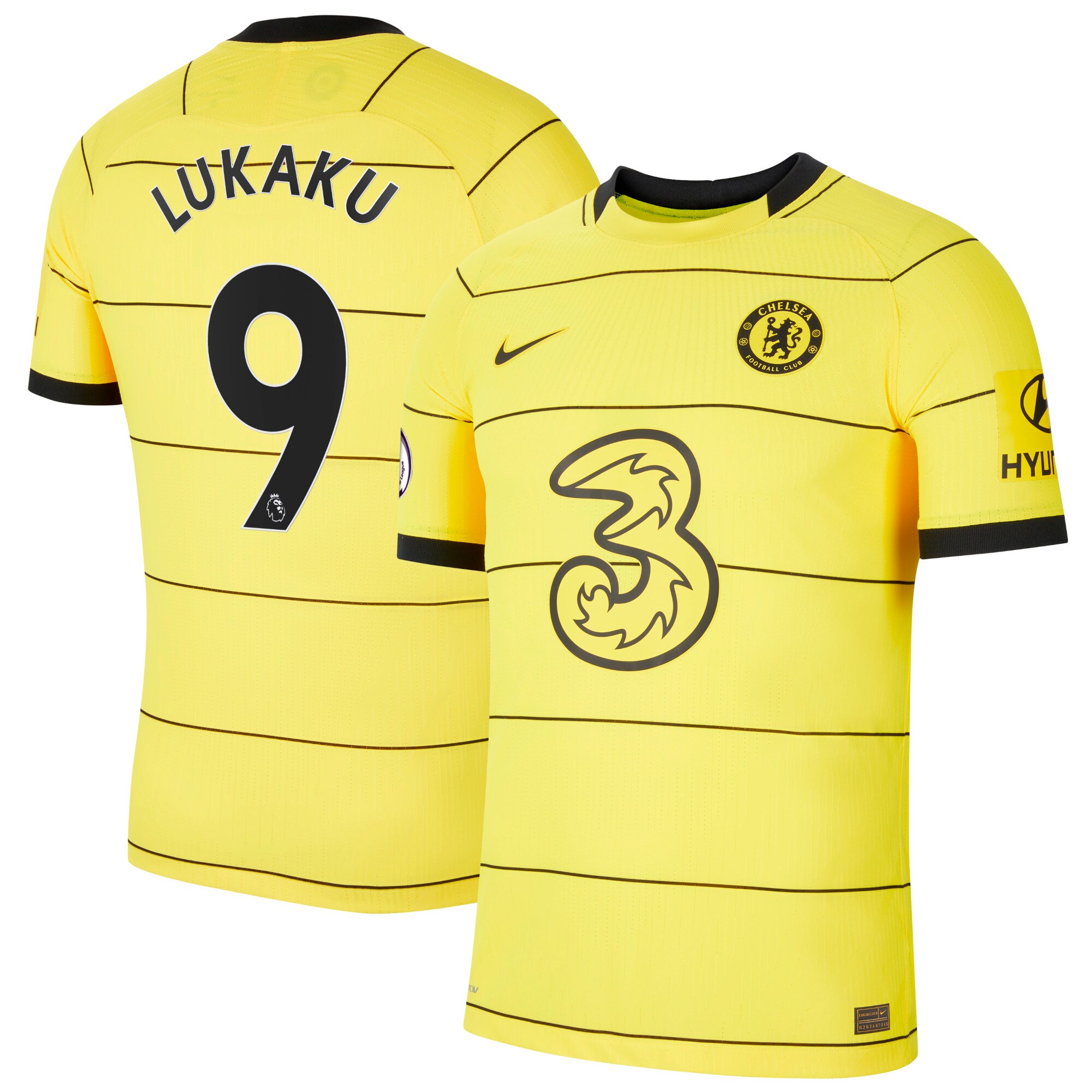 Romelu Lukaku Chelsea 2021/22 Away Authentic Player Jersey – Yellow