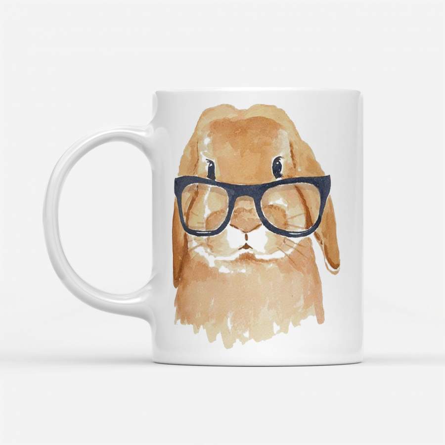 Cute Bunny Wear Glass – White Mug