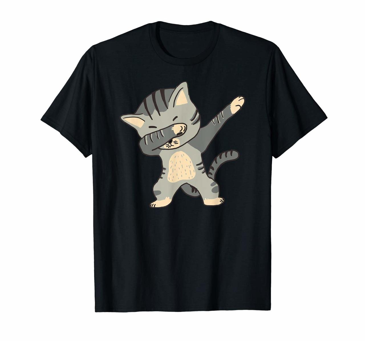 Dabbing Cat Funny T-Shirt Dab Hip Hop Dabbing Kitten Gift